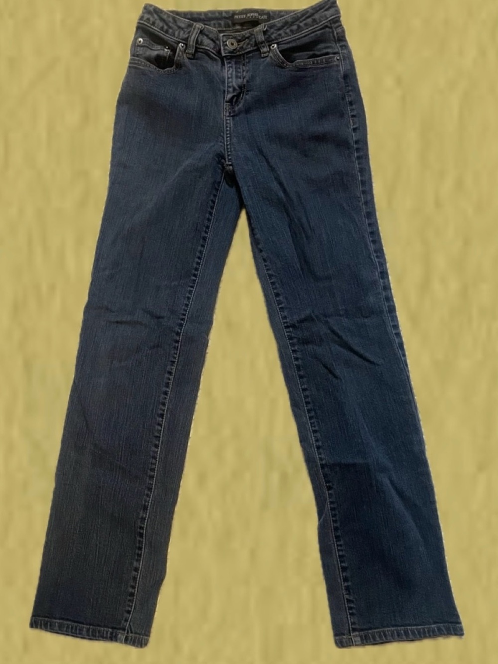Petite Sophisticate Boot-Cut Jeans in Dark Blue